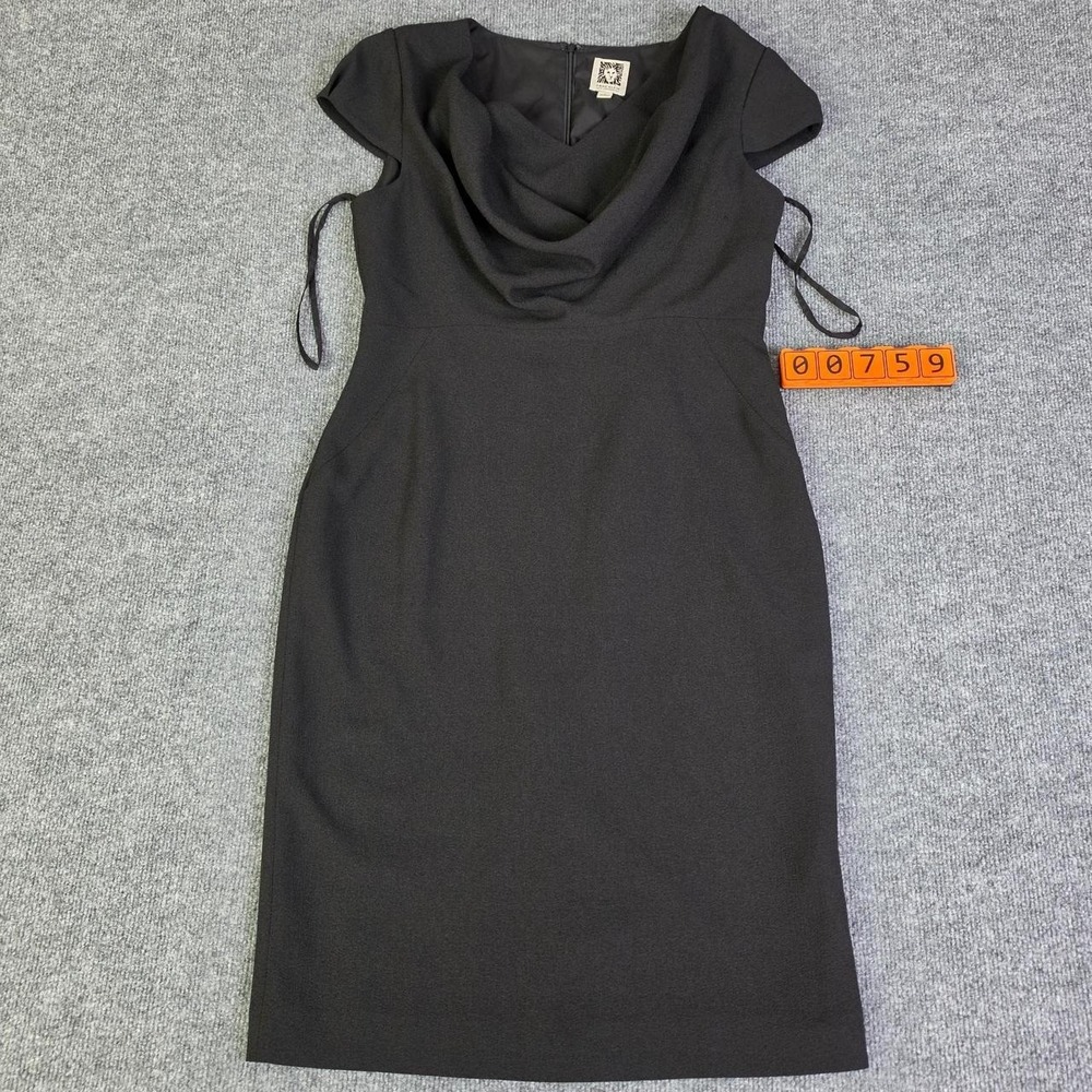 Anne Klein Suit Seperates Black Cowl Neck Dress with Zipper Back Size 6